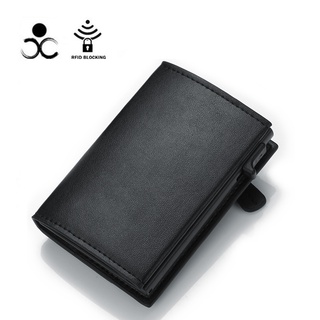 Carteira Slim Porta Cartões De Crédito com RFID Block Antifurto Cartucho Pop-Up Automático 9011