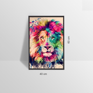 Quadro Decorativo Quarto Sala Leão de Judá Abstrato Colorido Arte Conceitual 40x60 (3)
