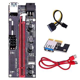 Ver009S Plus PCI-E Riser Board 1x to 16x Adapter Card USB 3 0 PCI-E Extender Board