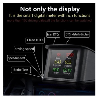 Hud Carro P10 OBD2 Hud Head Up Display Auto Digital Velocímetro de Tensão (3)