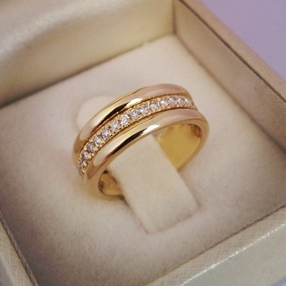 Anel De BENE Feminino Simples Com Diamante De Ouro Para Aniversário De Casamento