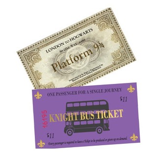 Ticket Plataforma 9 3/4 + Ticket Knight Bus - Harry Potter Hogwarts