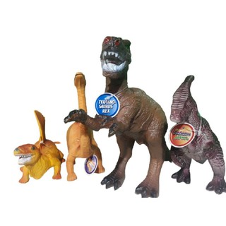 Kit com 4 Dinossauros Grandes de Borracha Sortidos Coleção