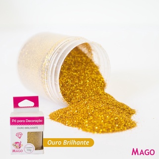 Pó Para Decoração Ouro Brilhante 10g Mago - Textura Glitter