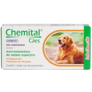 Vermífugo Chemital Cães 4 Comprimidos - Chemitec