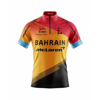 Camisa de Ciclismo Equipe Bahrain McLaren Manga Curta Masculina
