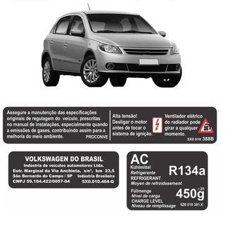 Kit Adesivo Etiquetas Motor Volkswagen G5 Gol Saveiro Voyage