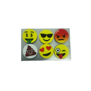 Kit 6 imã decorativo emoji smile organização planner geladeira