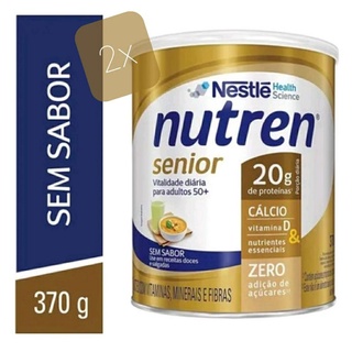 Nutren Senior Sem Sabor Suplemento Alimentar Nestlé Lata - 370g Kit 2 unidades