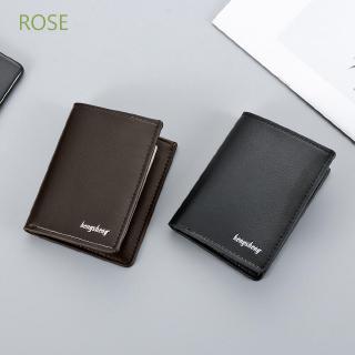 ROSE Negócios Homens Zipper Pocket Multi-Cartão Carteira De Couro De Crédito (1)
