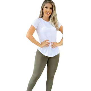 Blusa Academia Feminina Long Line Dry Fit Camiseta Sobre Legging