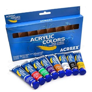 Estojo Tinta Acrílica Acrylic Colors Acrilex Com 8 Bisnagas (1)