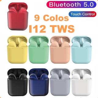 I12 TWS Fone de Ouvido sem fio Inpods 12 Bluetooth 5.0 Cor em Tom Pastel / Headphone / Airpods / Earbuds i12 fone for Android / Iphone