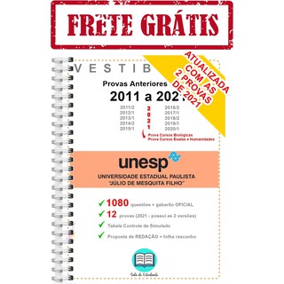 Unesp 1 Fase 1080 questões Provas 2011 a 2021 + gabarito OFICIAL