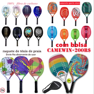 (Spot Kaiwei)Raquete de tênis de praia profissional de carbono completo eva soft top raquete de tênis com bolsa (1)