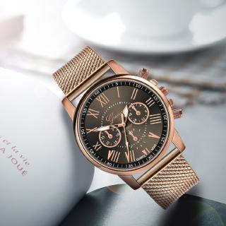 relógio de pulso mostrador de aço inoxidável pulseira de couro de quartzo esportivo de luxo/militar (6)