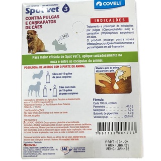 Antipulgas e Carrapatos para cães até 15 kg Spot Plus Coveli (3)