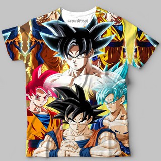 Camiseta Camisa Blusa Anime Dragon Ball Super Personagens Goku Transformações