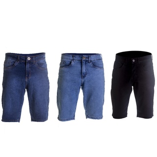 Bermuda Jeans Masculina Com Elastano
