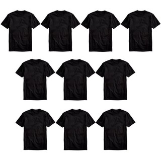 Kit 10 Camisetas Básica Masculina Pretas 100% Poliéster Uso Casual