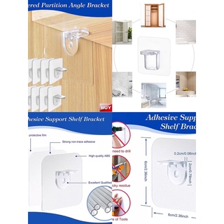 4 pçs suporte auto-adesivo estacas broca prego livre em vez de suportes cozinha bathroomtriangle suporte prateleira grampos de parede cabide (1)