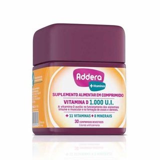 Vitamina D Addera +Vitaminas 1.000UI Suplemento Alimentar - 30 comprimidos
