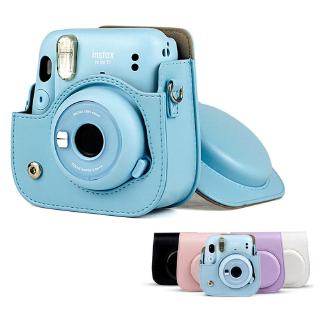 For Fuji Fujifilm Instax Polaroid mini11 Mini 11 Instant Camera case Solid Colors PU Leather Shoulder Bag Camera Bag