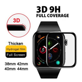 Película de Gel para tela relógio 3D Curvada Appl Watch smartwatch Borda Preta Série 38mm 40mm 42mm 44mm PROTETORA SERIE 1, 2, 3, 4, 5
