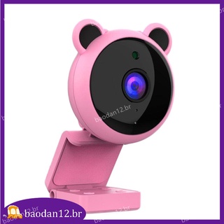 Câmera De Vídeo Rosa Webcam Hd 1080p / Visão Noturna / Microfone Embutido Para Laptops / Pc / Educação Online (1)