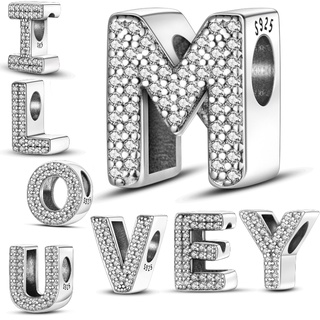 2022 New 925 Sterling Silver Fashion 26 Letter Small Beaded Accessories Suitable for Original Birthday Ornaments