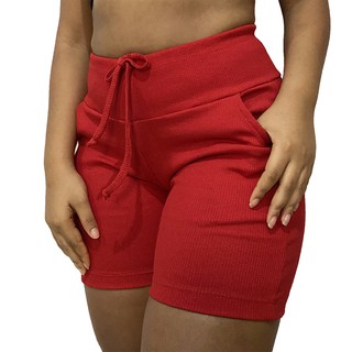 Shorts feminino Cintura Alta Bermuda feminina Com Elastano