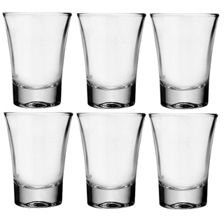 Kit Jogo 6 copos de vidro para bebidas Shot, Cachaça, conhaque, Rum, Gim, Tequila, Vodka e outras...