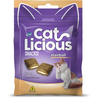 Petisco Cat Licious Snacks Hairball Bolas De Pelos Gatos 40g (1)