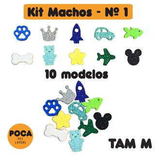 Adesivos para Pet EVA - Kit Machos - Número 1 - Tamanho Médio