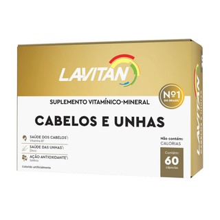 Lavitan Vitaminas Cabelos e Unhas 60caps Original Validade: 04/2023