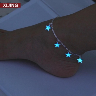 Pulseira De Tornozelo Corrente Brilhante Luminosa | Luminous Glowing Barefoot Sandal Beach Anklet Foot Chain Jewelry Ankle Bracelet (2)