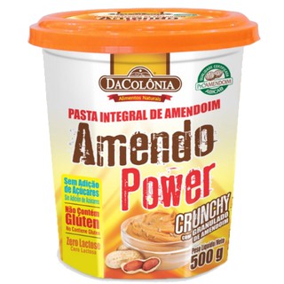 Pasta Integral de Amendoim Crunchy Amendo Power 500g - DaColônia