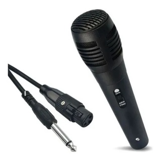 Microfone Com Fio P10 Com Adaptador Para Pc E Note Karaoke