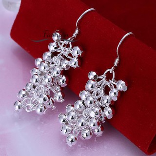 Brinco Feminino De Prata Esterlina 925 Com Bolas De Uva @ My | New Fashion Jewelry 925 Sterling Silver Lovely Grape Ball Ear Ring Earrings Clip For Women Gift @my
