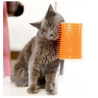 Escovadeira Escova Pet Tira Pelos Gato Catnip Parede Massagem Brinquedo Coçador (3)