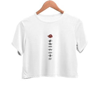 Cropped camiseta feminina naruto Nuvem Akatsuki Aldeias Renegadas (3)