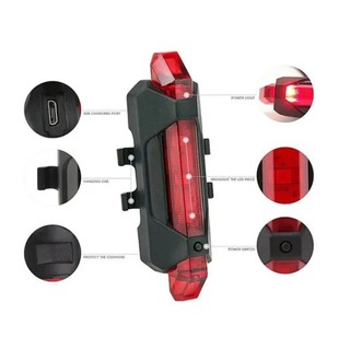 Lanterna Sinalizador Traseira Led Bike Recarregável (Vermelho) (2)