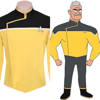 Em Stock 2020 Star Cosplay Trek Costume Lower Decks Season 1 Cosplay Costume Adulto Homens Uniforme Casaco Amarelo Casaco de Halloween Jacket