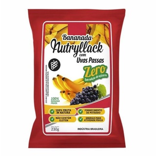 Bananada Nutryllack (Banabrazil) com Uva Passa - Sem adição de açúcar - 10 unidades - 230 g