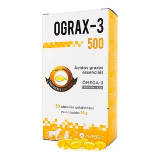 Ograx-3 500 Suplemento Alimentar Para Cães E Gatos 30 Cápsulas - Avert