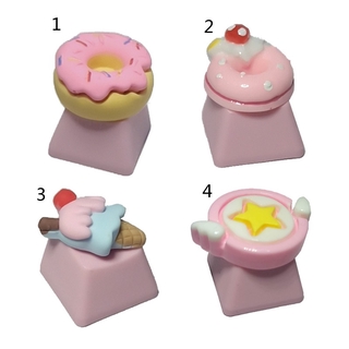 RED 1Pc DIY PBT Keycap Pink Cute Cake Ice Cream for mechanical keyboards R4 Height