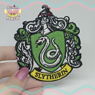 Sonserina GRANDE Slytherin Harry Potter Aplique Patch COM temocolante Bordado nerd geek (1)