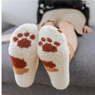 Women Fuzzy Socks Female Kawaii Cat Claw Cute Socks Velvet Thicken Warm Socks Winter Floor Sleeping Socks Warm Thermal Socks (4)