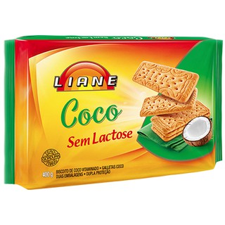 Biscoito de Coco Liane 400g Sem Lactose / Sem Proteína do Leite / Vegano / Bolacha de Coco / APLV / Produto Seguro / Zero Leite / Veganismo