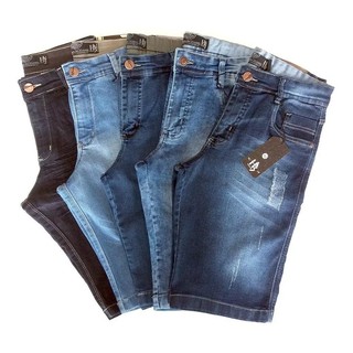 Kit Com 4 Bermuda Jeans Masculina Alta Qualidade Original Varias Cores